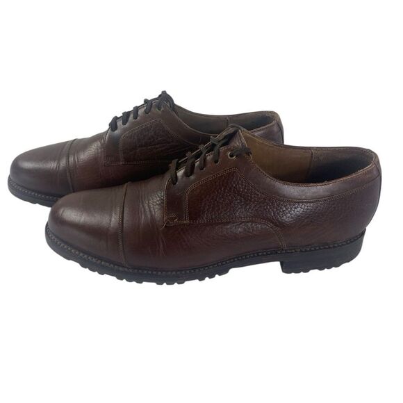 Classic Brown Leather Men's Shoes Johnson & Murphy 9.5D brown Oxford - Picture 2 of 9